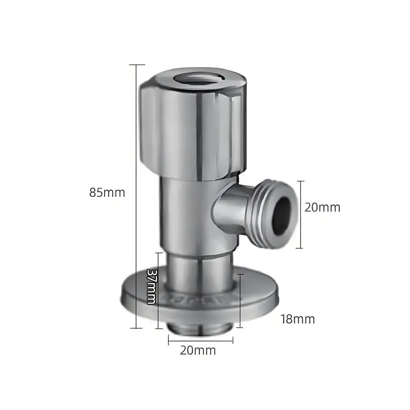 High-Grade Stainless Steel Angle Valve; Toilet Water Flow Control; Convenient Kitchen Sink Tap; Triangular Water Heater Valve