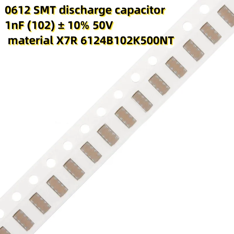 

50 шт. 0612 SMT разрядный конденсатор 1 нФ (102) ± 10% 50 в материал X7R 6124B102K500NT