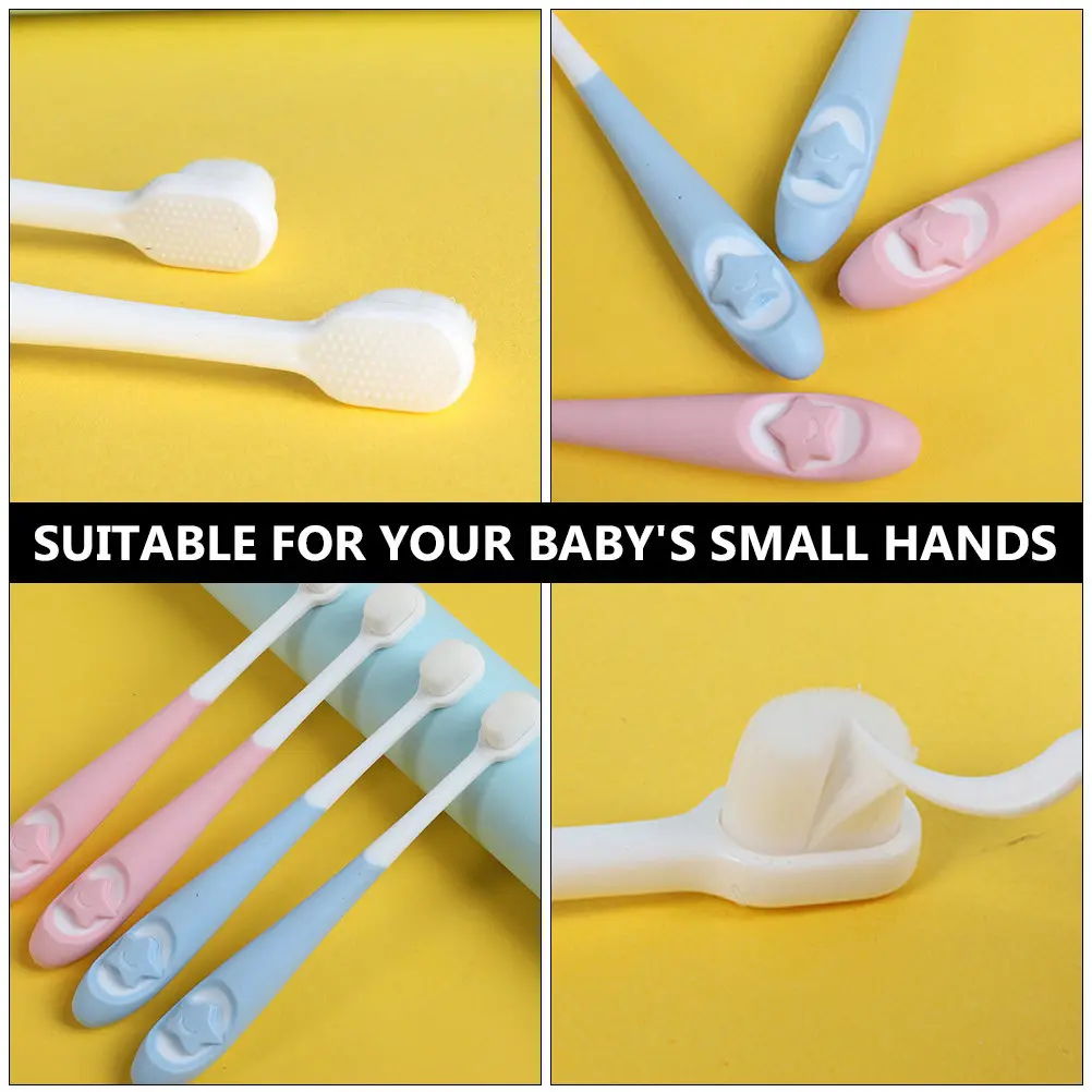 

2 шт., детская зубная щетка, высококачественный материал, тонкая работа, удобная ручка, инструмент для чистки зубов, инструмент для ухода за полостью рта