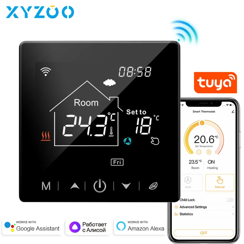 Tuya Smart Home WiFi Heating Thermostat Warm Underfloor Regulator Electric/Water Gas Boiler Temperature Controller Google Alexa