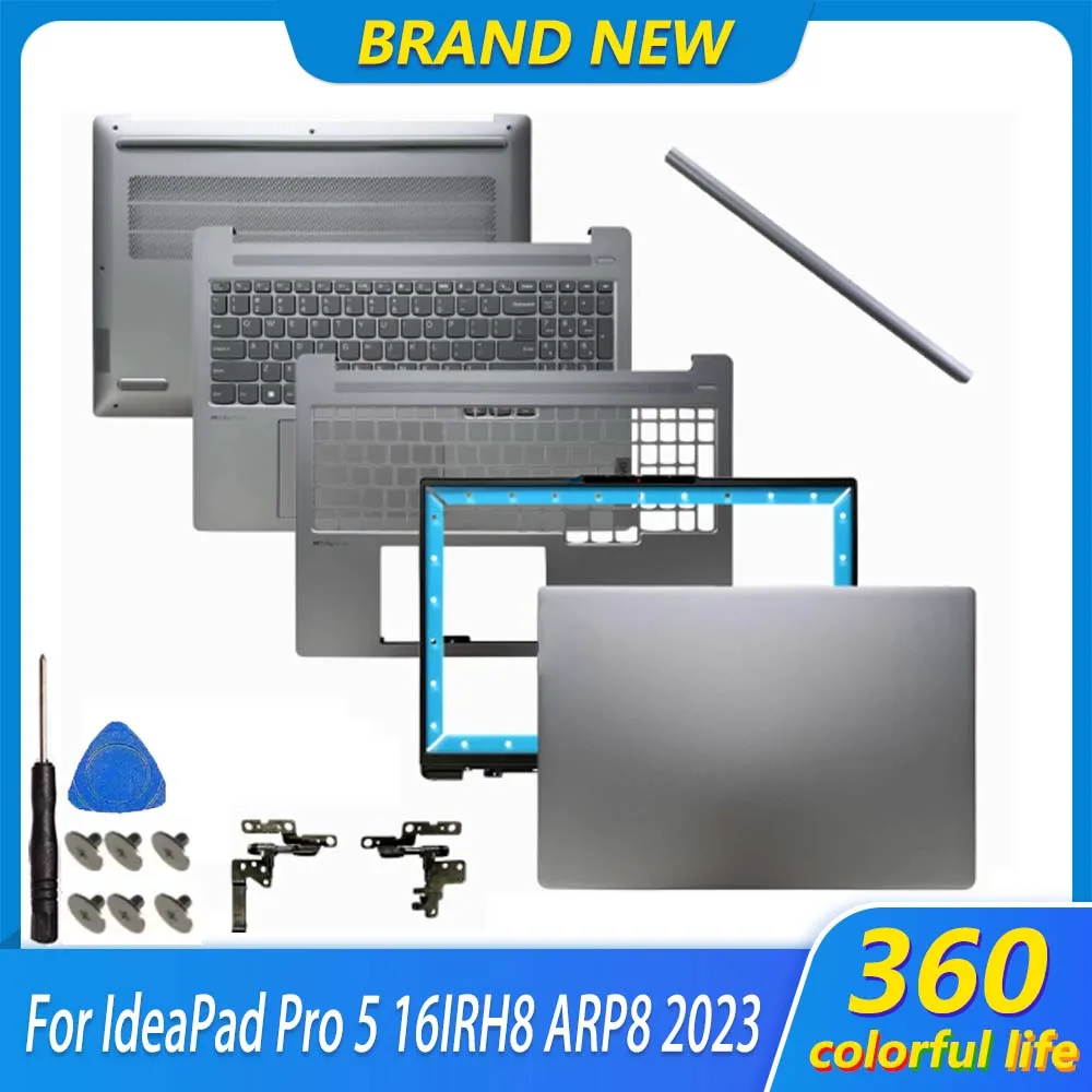 New For IdeaPad Pro5 16IRH8 16APH8 16ARP8 2023 LCD Back Cover Front Bezel Palmrest Upper Top Case Lower Bottom Cover Hinges