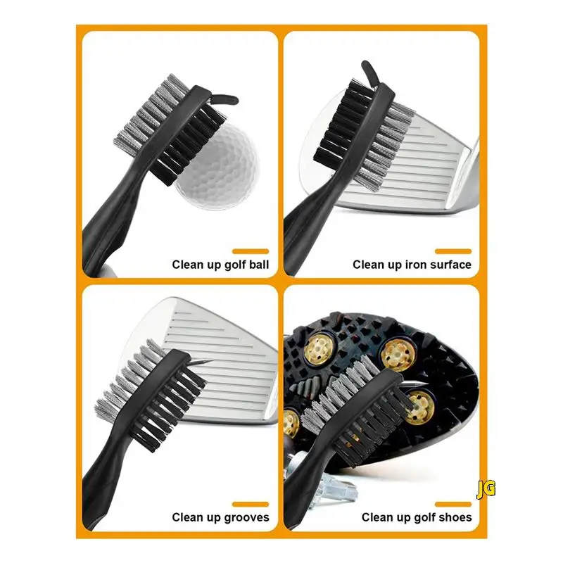 

2X Golf Club Cleaner Kit, Retractable Golf Brush And 4 Golf Club Groove Sharpener For U & V-Grooves