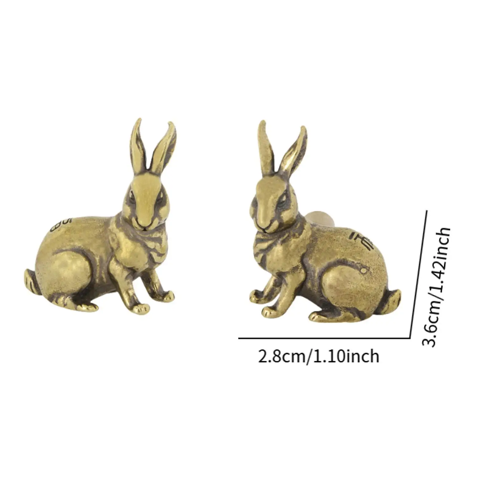 2 Buah Gagang Pintu Tembaga Kenop Lemari Kelinci untuk Lemari Laci Lemari Pakaian