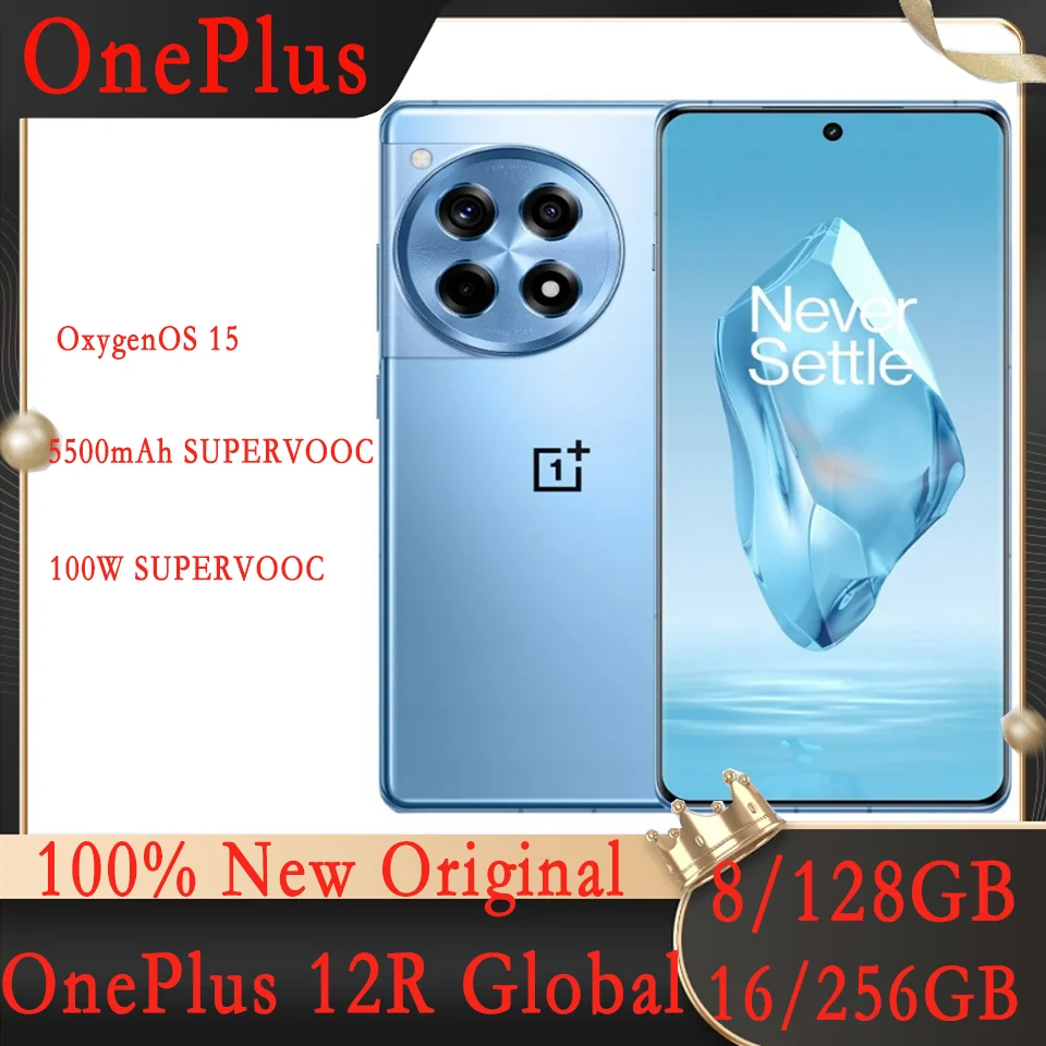 OnePlus 12R Mobile Phone, OxygenOS 15 6.78” Snapdragon 8 Gen 2 50MP Dual SIM Bluetooth 5.3 100W SUPERVOOC, Android Smartphone