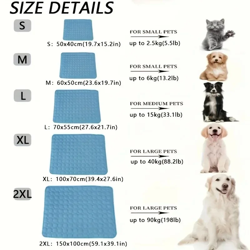 New Pet cooling pad Summer Cat and dog sofa Pad Soft Ice Silk Cold Feel Nest pad Summer dog cooling pad Dog bed image 2