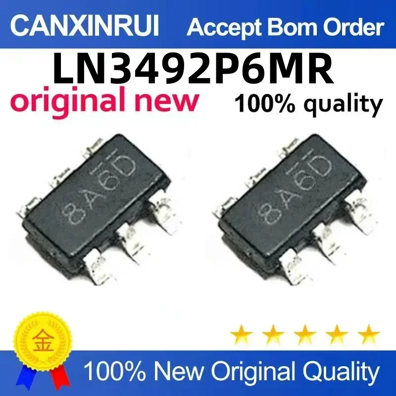 

(5-100 pieces) Brand new original LN3492P6MR screen printed 8A6D SOT23-6 2A current DCDC voltage reducing chip IC