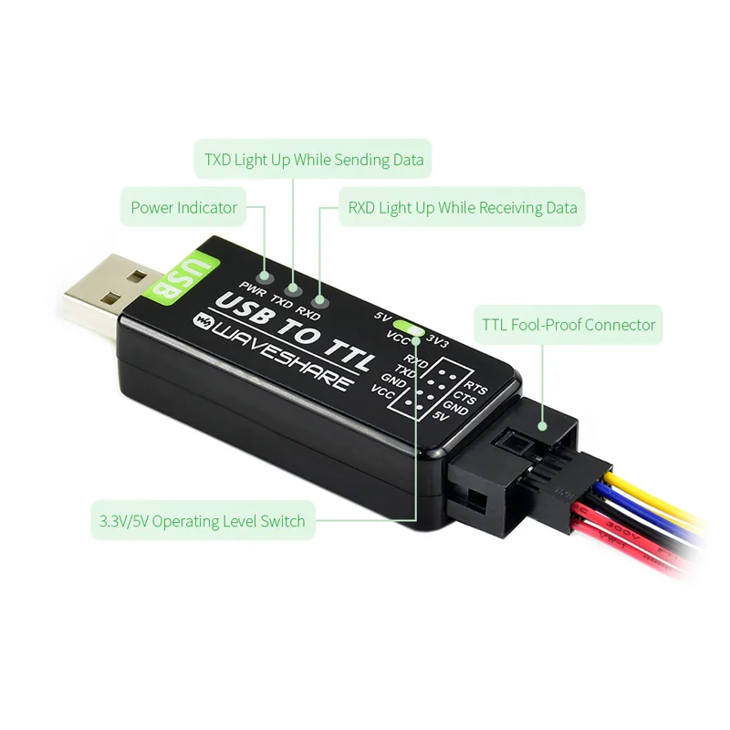 Industrial USB TO TTL Converter FT232RNL / CH343G Multi Protection & Systems Support