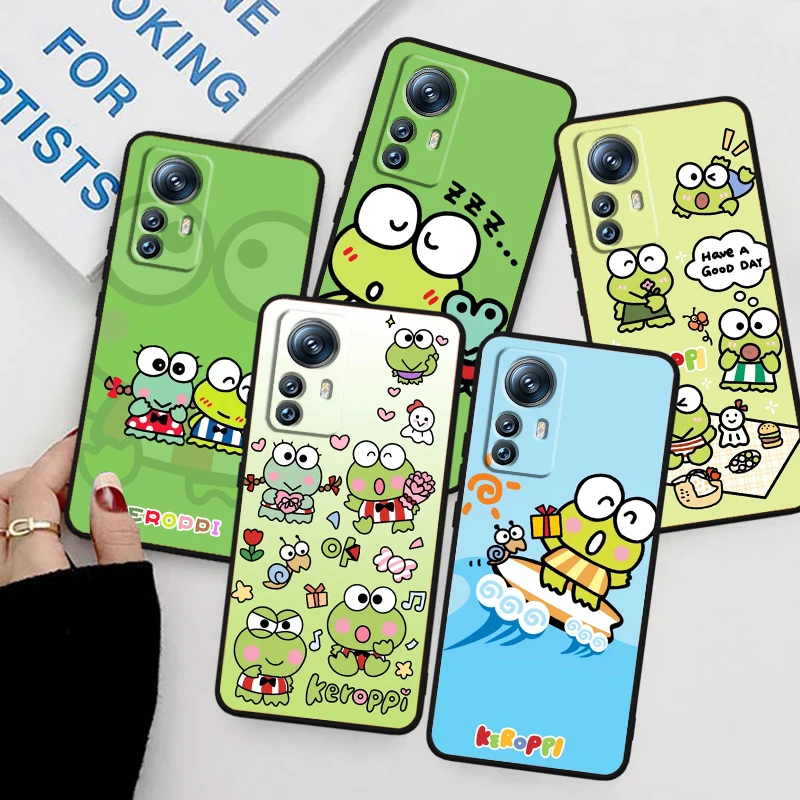 

Big Eyed Frog Cute Cartoon For Xiaomi Mi 14 13T 13 12T 12 11T 11i 11 10T 10 Pro Lite Ultra 5G Black Cover Phone Case