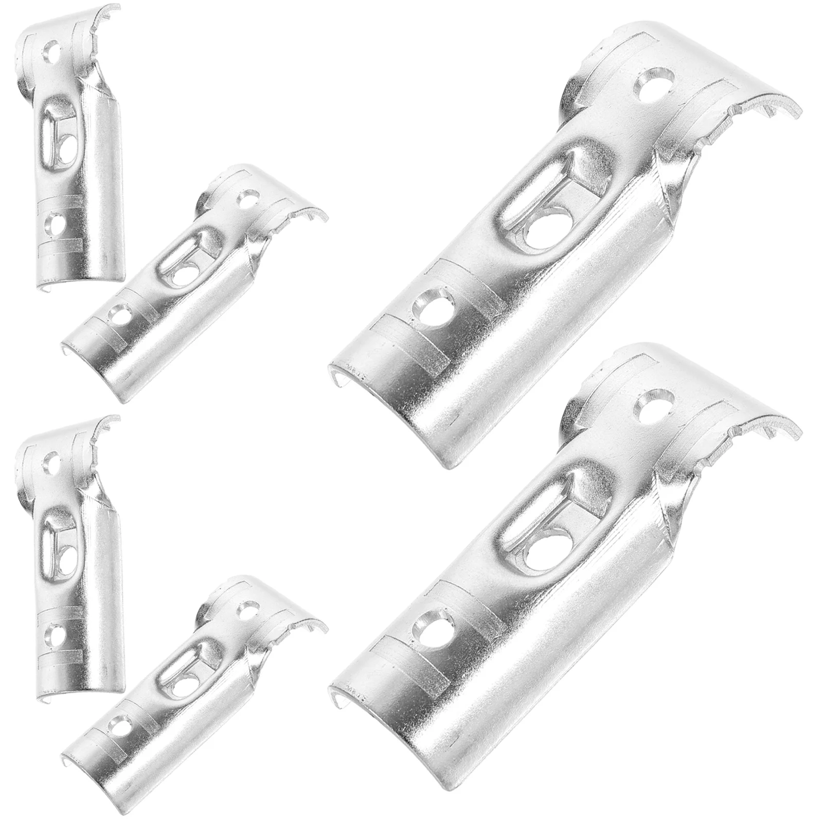 

6 Pcs Steel Pipe Connection Parts Fence Post Clamps End Rail Connector for Pipes Pole Silver