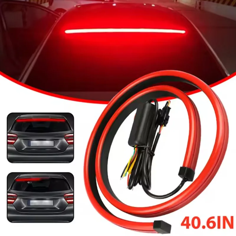 100CM 118CM LED Car Trunk Tail Brake Lights Universal Flexible Signal Lamp Turn DRL Daytime Running Light Rear Led Stop Lamp