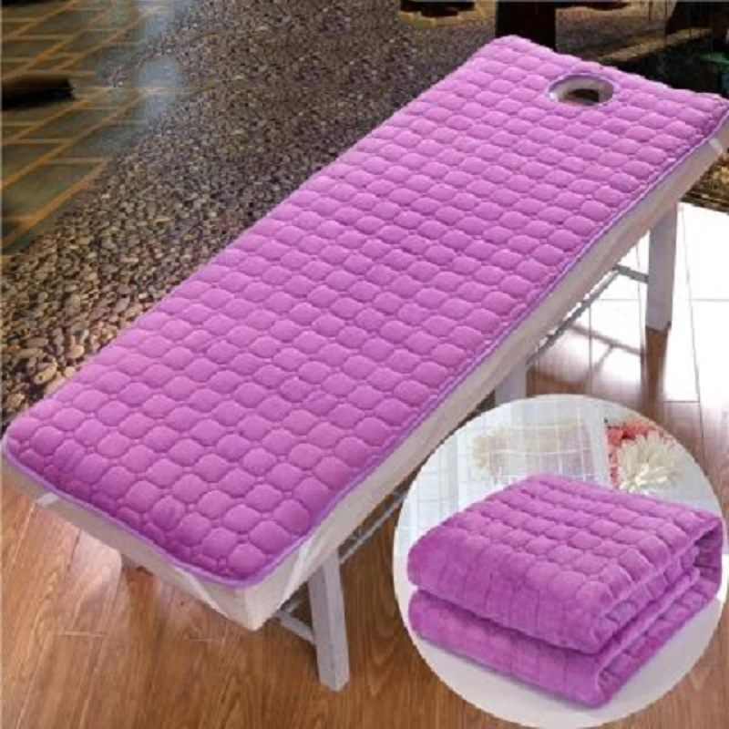 Matelas de coussin de lit de salon de beauté, velours épais, chaud, antidérapant, chambre de beauté, polymère, coussin de lit de massage avec trou