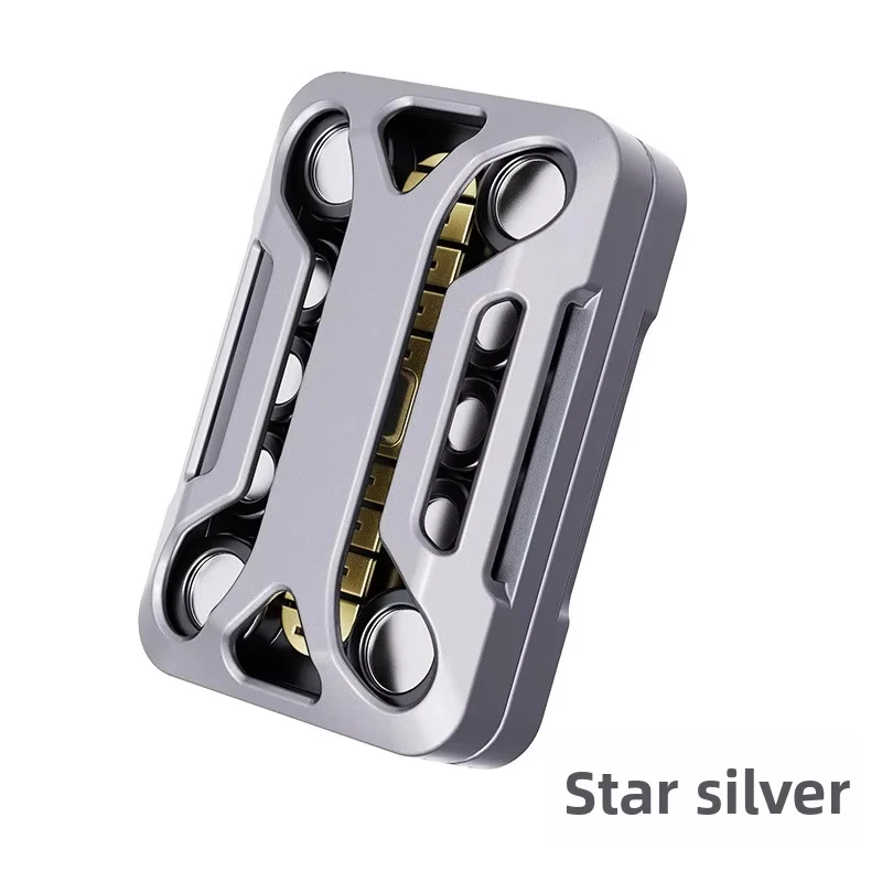Metall-Infinity-Slider-Fidget-Toy, Stimmgabel-Schiebekarte mit magnetischer Dämpfung, sanft gleitendes EDC-Schreibtischspielzeug zur Stresslinderung & Konzentration