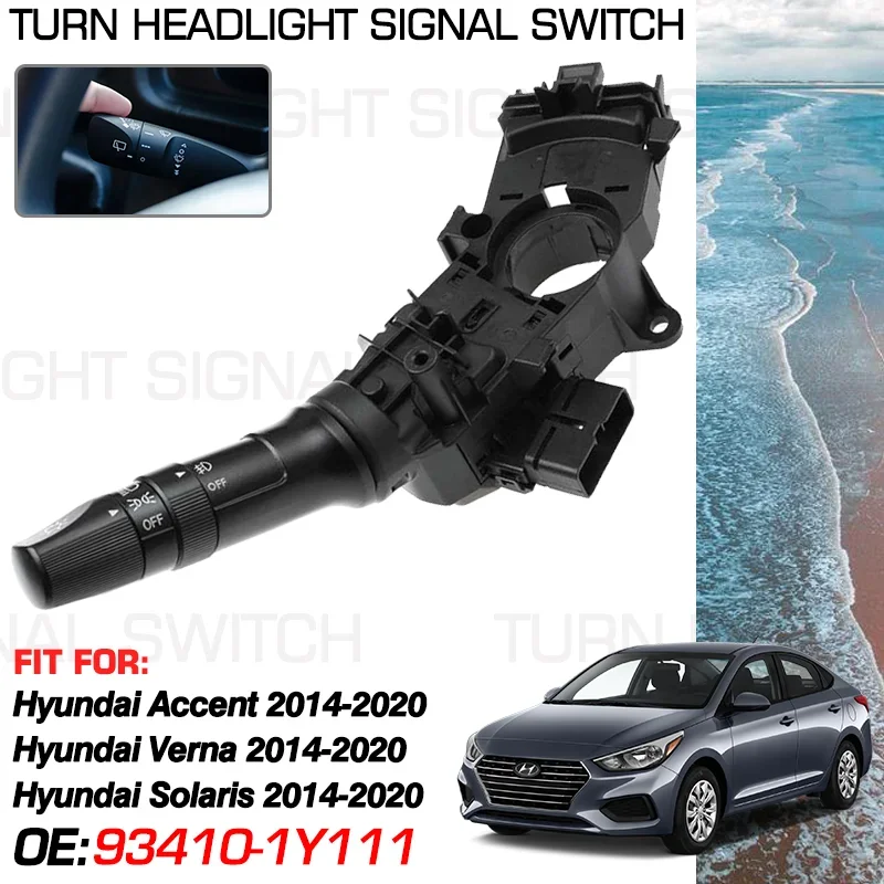 For Hyundai Accent Verna Solaris 2014 2015 2016 2017 2018 2019 2020 LHD Car Turn Signal Headlight Switch 93410-1Y111 934101Y111