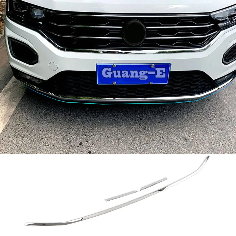 

For Volkswagen VW T-ROC TROC 2017 2018 2019 2021 Car Cover Protection Stainless Steel Trim Front Bottom Grid Grill Grille Edge