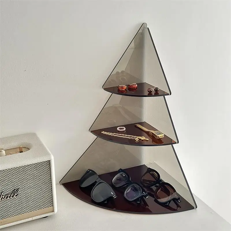 Desktop corner rack, cosmetic storage box, perfume, acrylic storage rack.