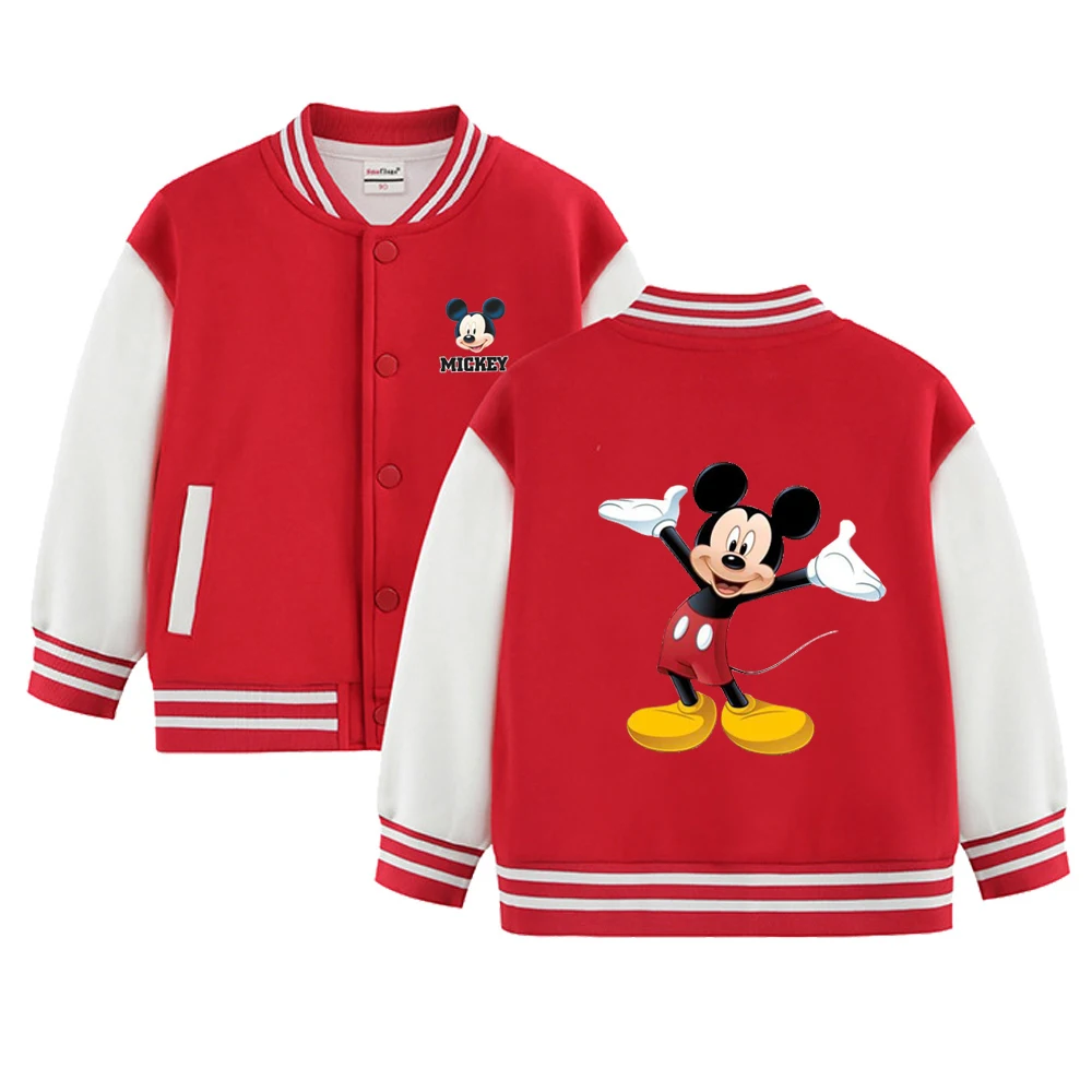 Disney Mickey Mouse Kids Spring and Autumn Jacket Cartoon Print for boys and girls 1-12 years old baseball uniform casual coat