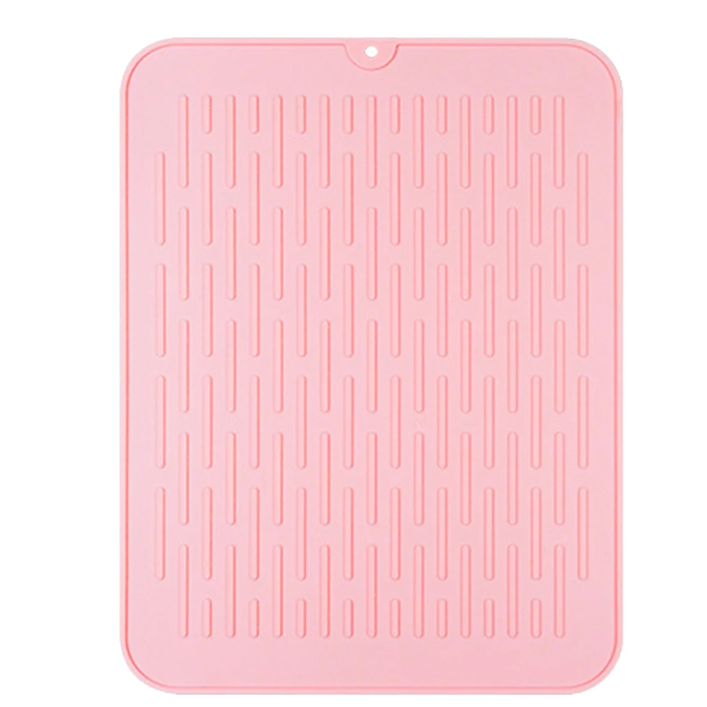 

NonSlip Silicone Dish Drying Mat with Drain Hole Space Saving Design Heat Resistant Perfect for Kitchenware Drying