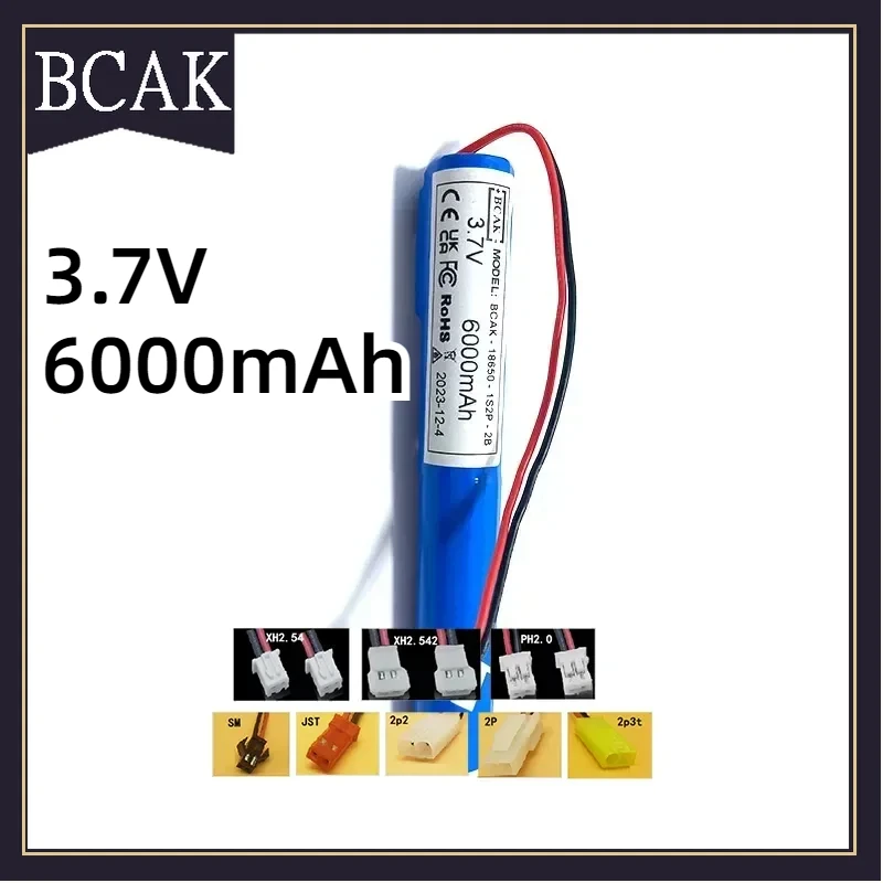 

BCAK Style 18650 6000mAh 3.7V 1S2P Lithium Battery Two Batteries Connected in Parallel for Lighting Electric Toothbrush Batter