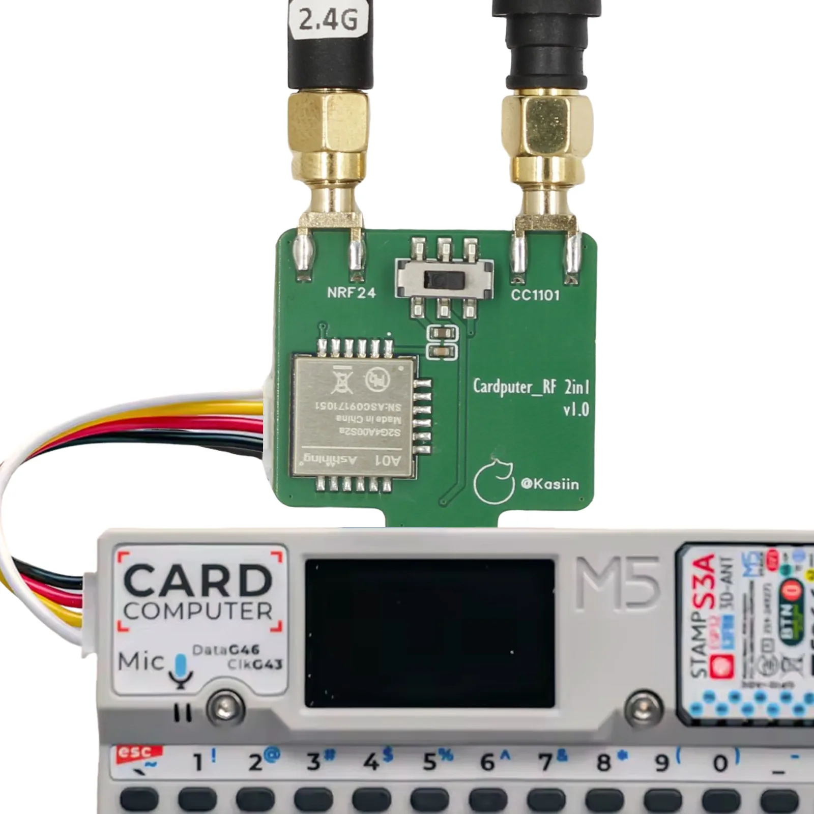 M5Stack Cardcomputer CC1101 433MHz+RF24 2-in-1 Module Bruce Firmware Adaptation