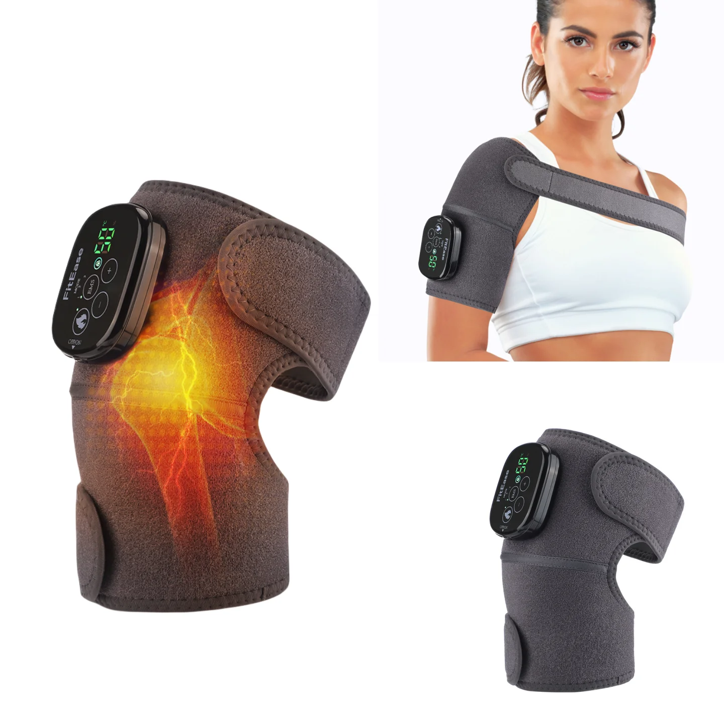 

EMS Electric Knee Massager Heating Vibration Therapy Leg Joint Physiotherapy Elbow Warm Wrap Arthritis Pain Relief Knee Pad