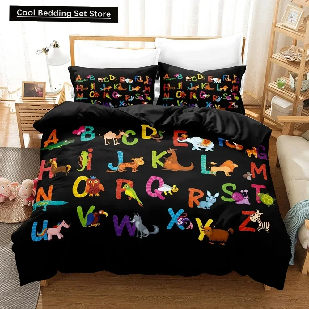 3D Print Alphabet Lore Bedding Set Single Twin Full Queen King Size Duvet Cover for Girls Boys Bedroom Anime Quilt Cover