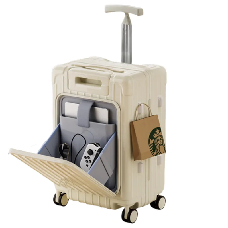 

Back-Opening Children's Ride-On Luggage 20-28 Inch Dual-Handle Suitcase for Boys and Girls Family Travel Carry-On Luggage