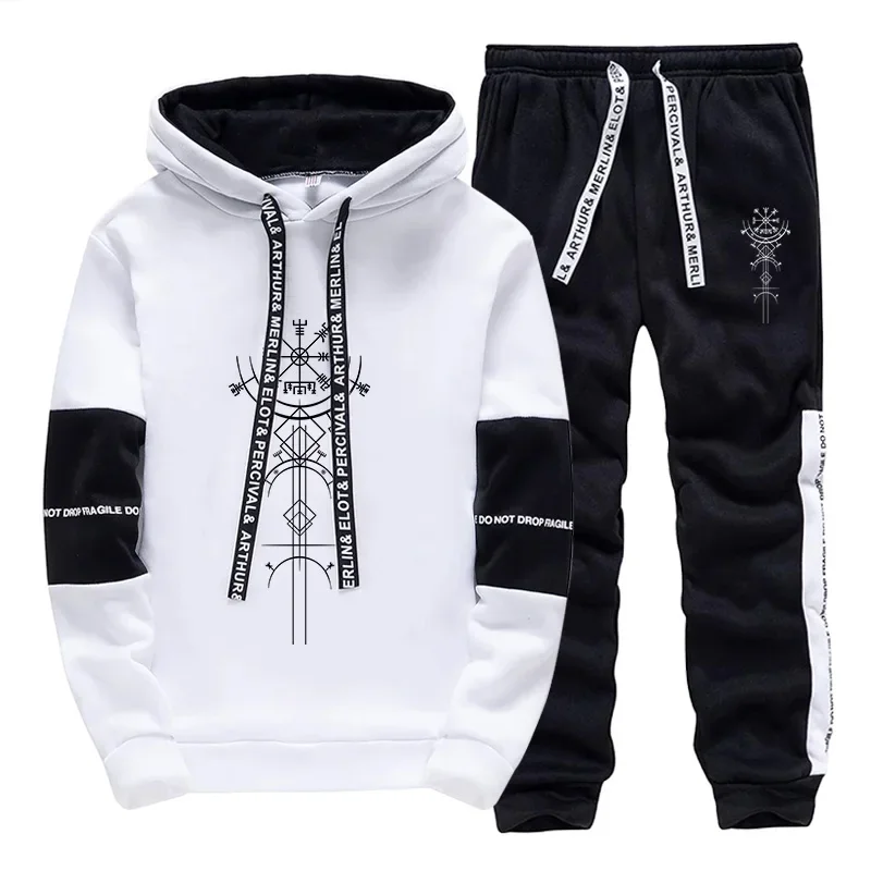 

2025 New Arrival Men's Tracksuit Hoodies Sweatpants 2 Piece Set Fashion Streetwear Outfit Autumn Daily Casual Sporty Jogger Suit