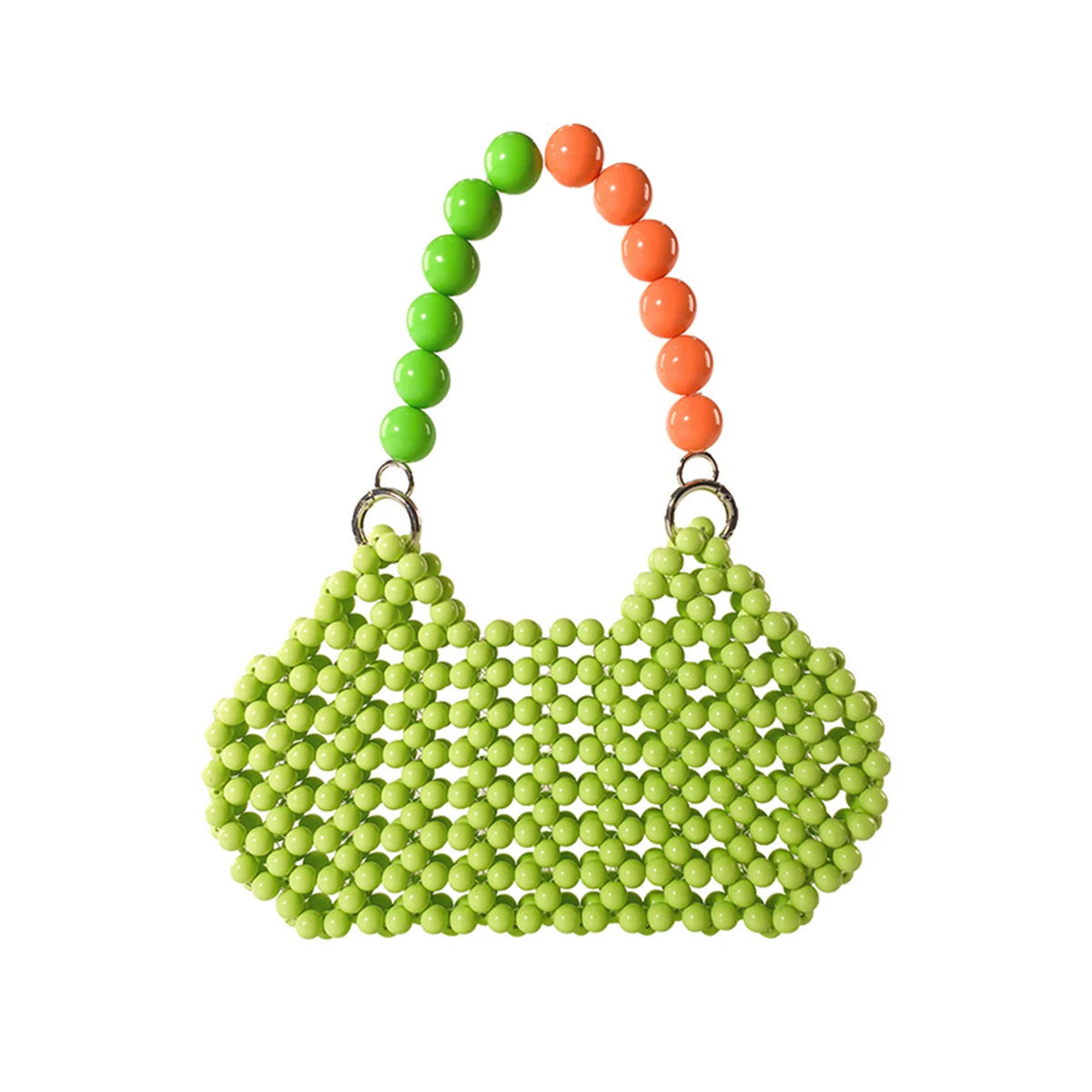 

Знаменитая интернет-сумка на плечо подмышки ручной работы из бисера дофамина, разноцветная и красочная сумка с акриловой ручкой из бисера