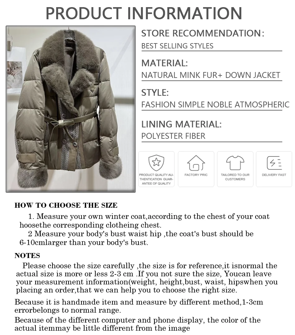 Real Fur Puffer Jacket With Fur Collar Black Natural Mink Fur Down Coat Winter Down Coat For Women Luxury Furry Jacket