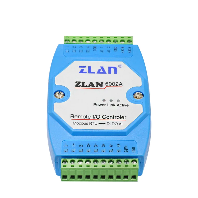 IoT Intelligent 2 AI 4 DI 4 DO Remote IO Controller RS485 Modbus RTU ZLAN6002A