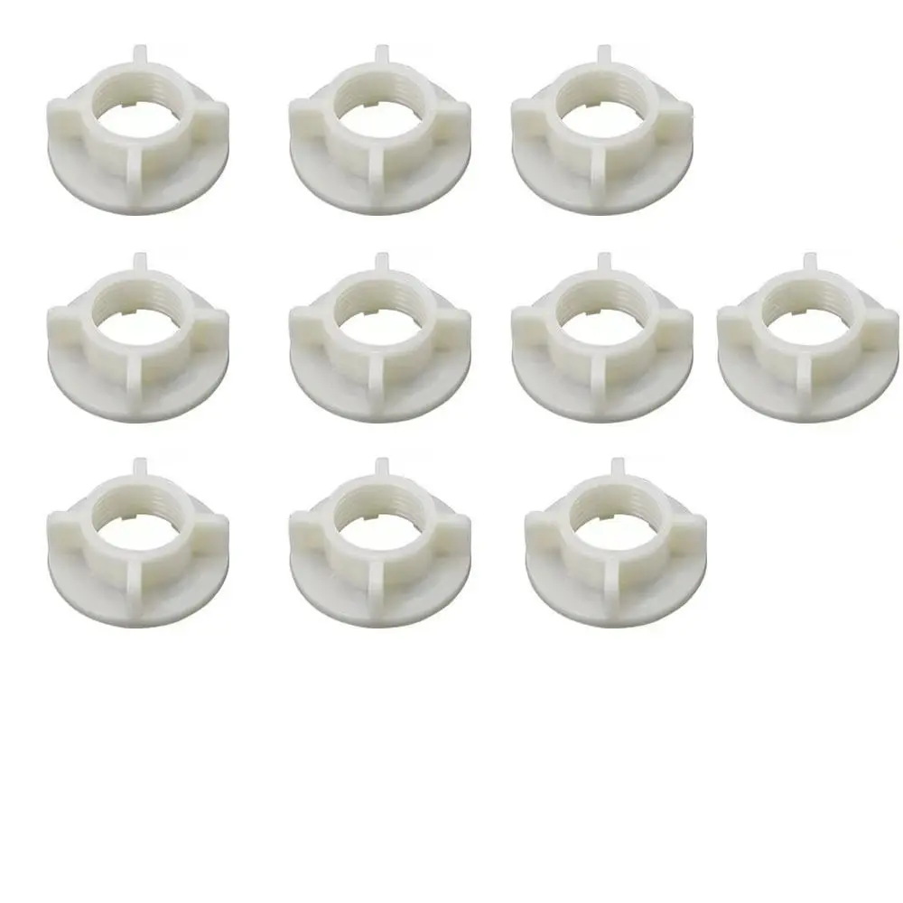 10PCS 40mm Round Nuts Durable Plastic White Faucet Lock Nut Replacement Thread Assortment Kit Faucet