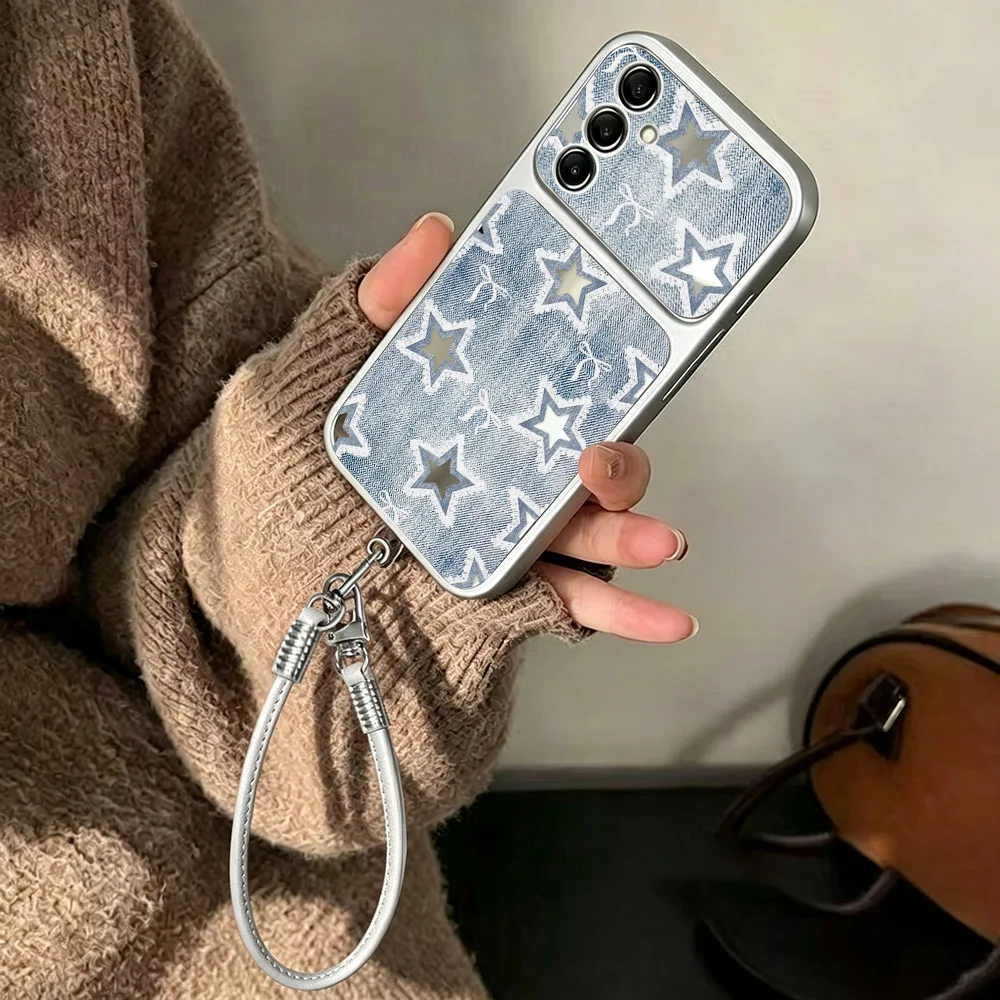 Cowboy Star Mirror Phone Case With Wrist Strap For Samsung S26 Ultra S25 A56 A36 A55 A26 A57 A17 A16 TPU Shockproof Hard Cover view 2