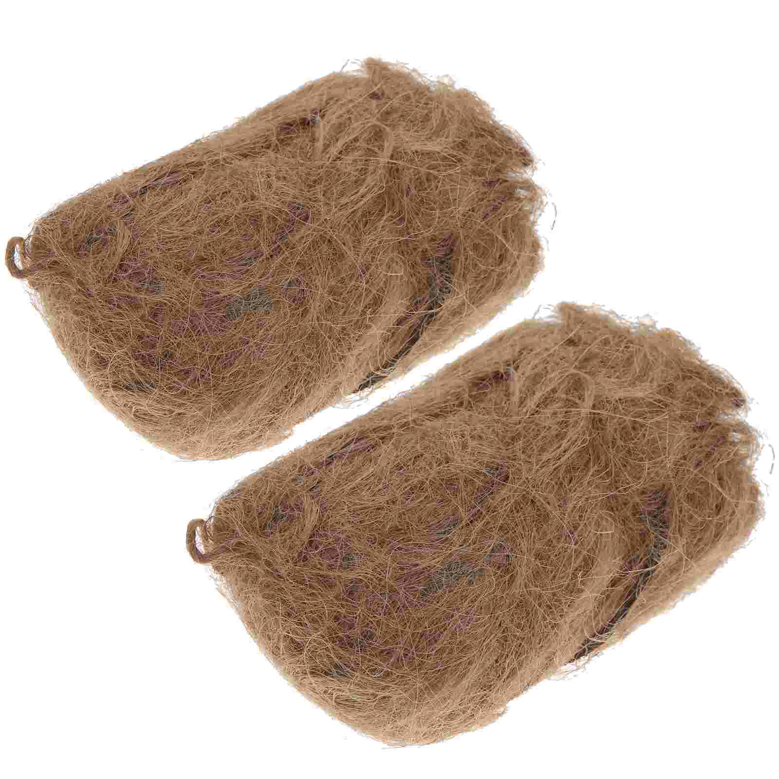 

2pcs Artificial Grass Model Decor Miniatures Light Brown Plastic Landscape Fake Grass Simulated Vegetation Group Static Tuft