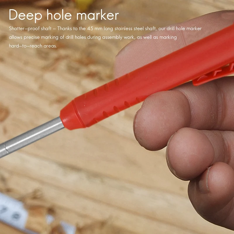 قلم رصاص ميكانيكي مع مبراة متكاملة ، علامة ثقب عميق ، خشب ممتاز ، معدن ، حجر I الحفر ، 2X