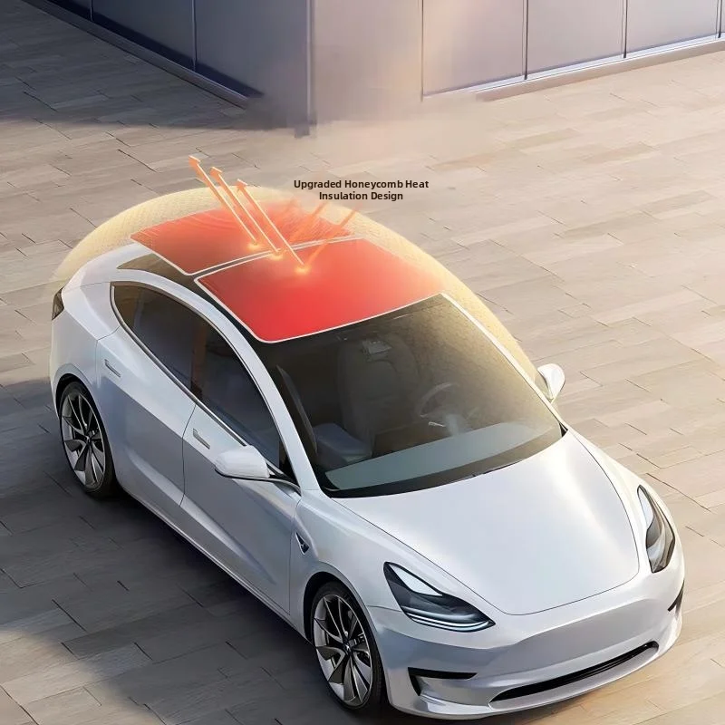 For Tesla Model Y/3 2017-2026 Colored ice crystals Heat Insulation Glass Sunroof Sunshade Car Accessories Interior