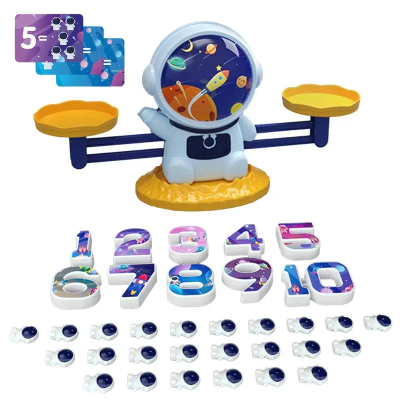 Cool Math Counting Game Cute Astronaut Digital Voice Balance Scale Educational Scale Toys Gifts For Preschool Toddlers Kids