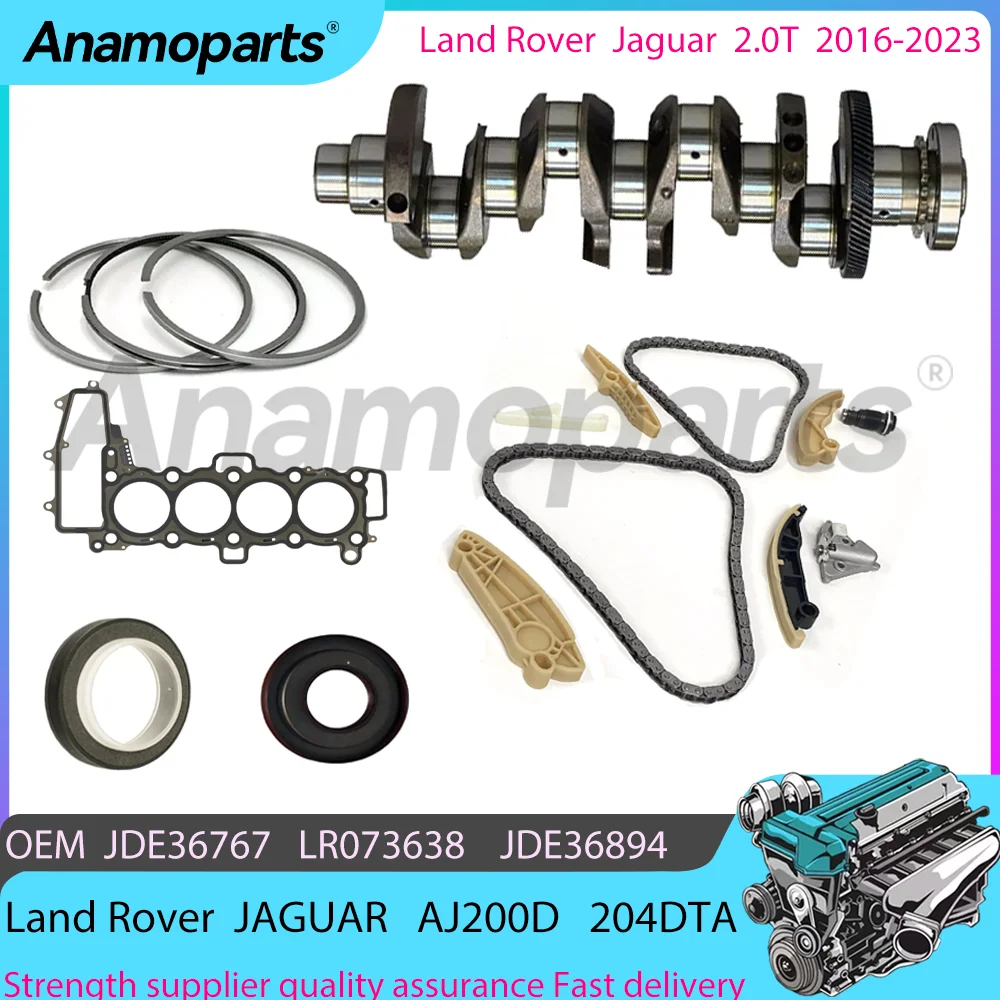 Engine crankshaft timing chain overhaul large component kit for 2016-2023 Jaguar Land Rover AJ200D 204DTA 2.0T SD4 JDE36895