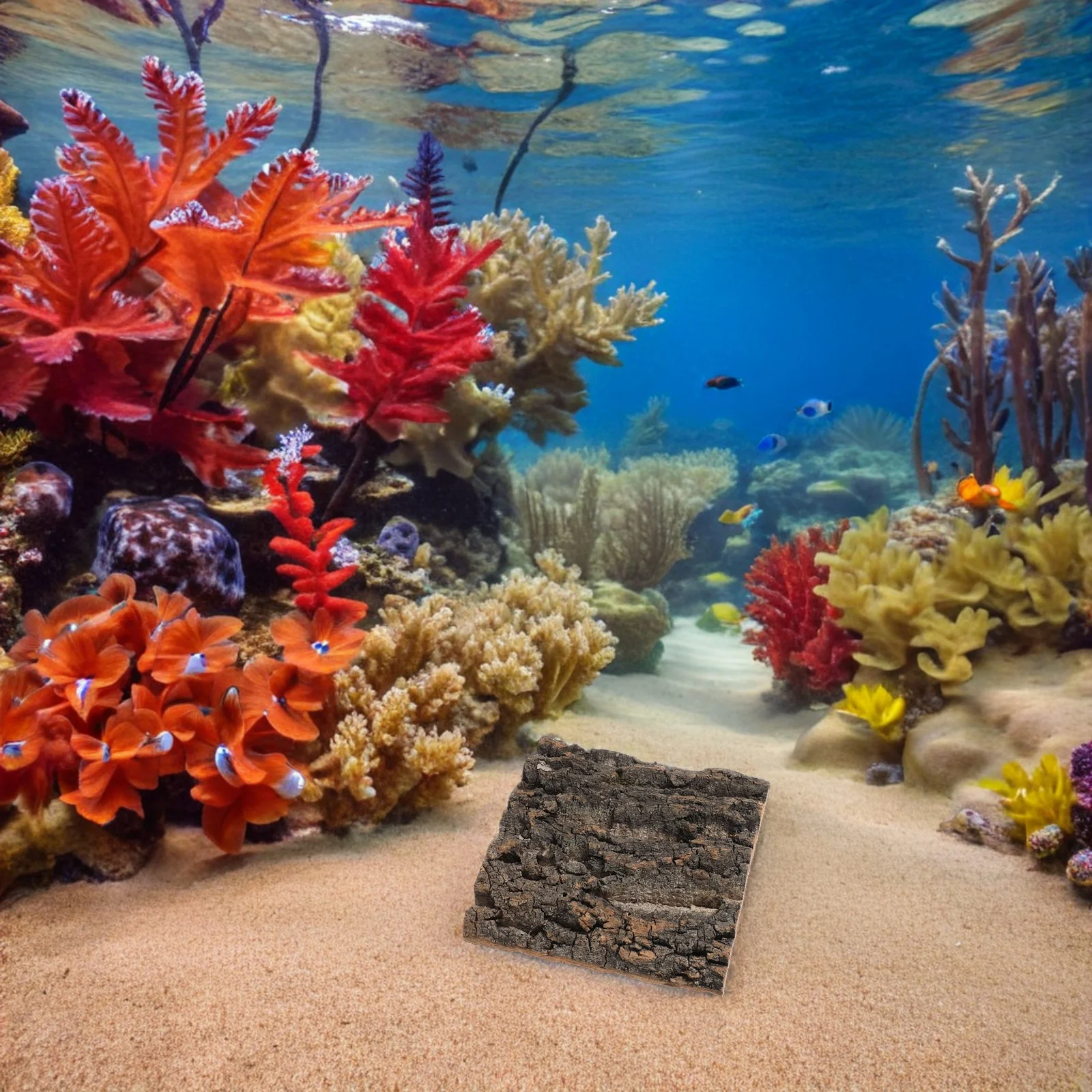 

6Pcs Natural Cork Bark Reptile Tank Background 5.89x5.89in Textured Hide Panels for Vivarium Wall Decor Climbing Habitat Bearded