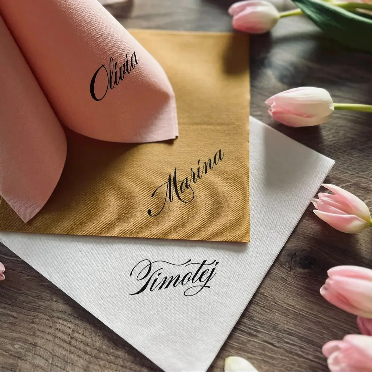 50pcs Personalized napkins with guest name, Soft linen like napkins disposable, DINNER,napkins, Wedding napkins