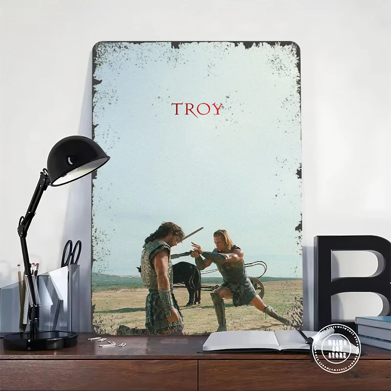 Troy Movie 3D Texture Printed Poster Custom Vintage Metal Tin Plate Sign for Wall Art Decoration Bedroom Luxury Home Decor Items