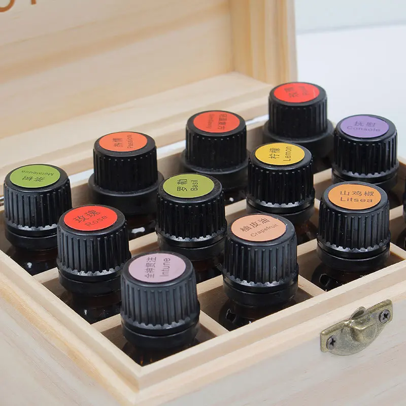 Voor Doterra Etherische Olie Opslag Houten Doos 12 Compartiment Opbergdoos 15Ml 12 Compartiment Etherische Olie Display Box