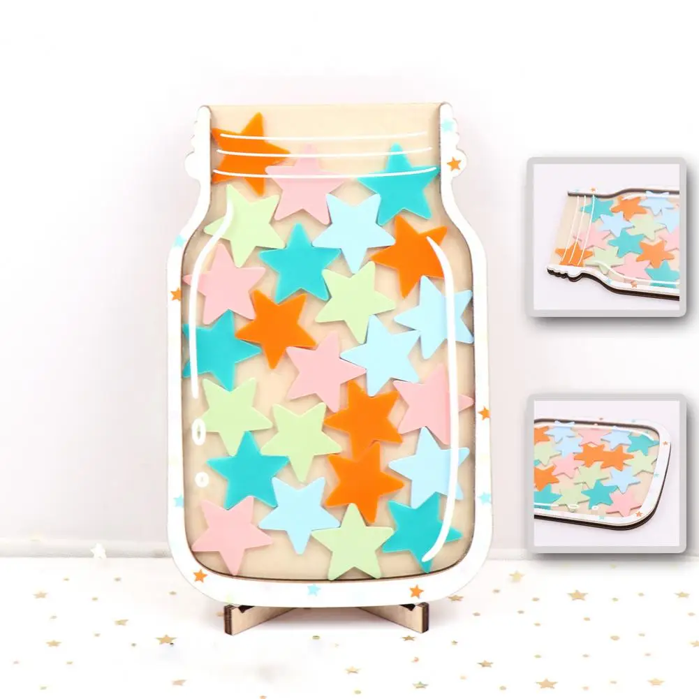 Colorful Stars for Rewards Encourage Positive Behavior with Customizable Wooden Reward Jars for School Home Classroom Use