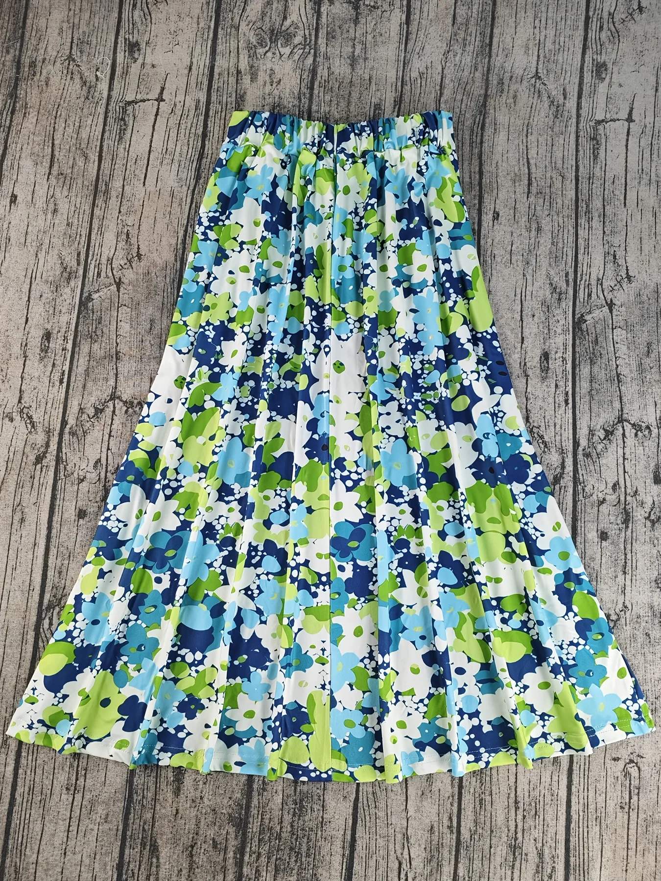 Luxy Trio Elegante gonna a trapezio con stampa floreale - Elasticizzato medio, Stampa completa, Abbigliamento elegante per la casa, Versatile per tutte le stagioni,