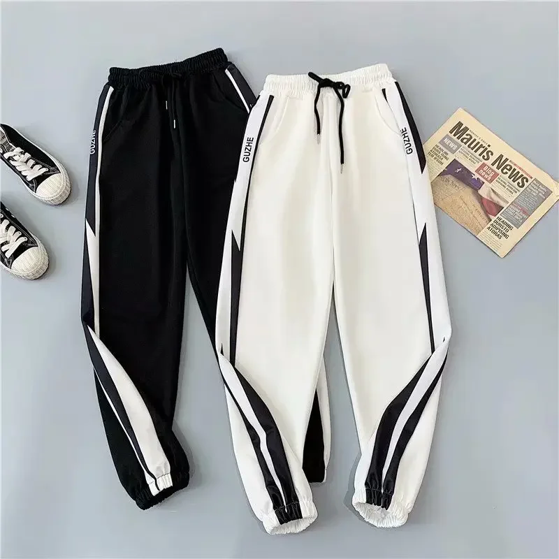 العصرية الكورية نمط المرأة Sweatpants فضفاضة تناسب Harajukubf التخسيس الكاحل الربط عارضة الحريم السراويل