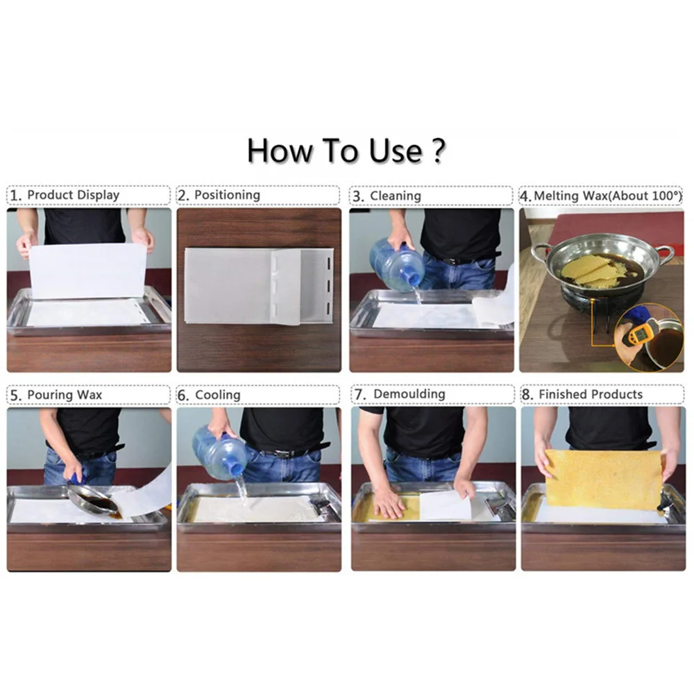 لتقوم بها بنفسك العسل شمع النحل آلة سيليكون الأساس شمع العسل ورقة قالب مرنة شمع العسل الأساس الصحافة قالب شمعة النحل #6