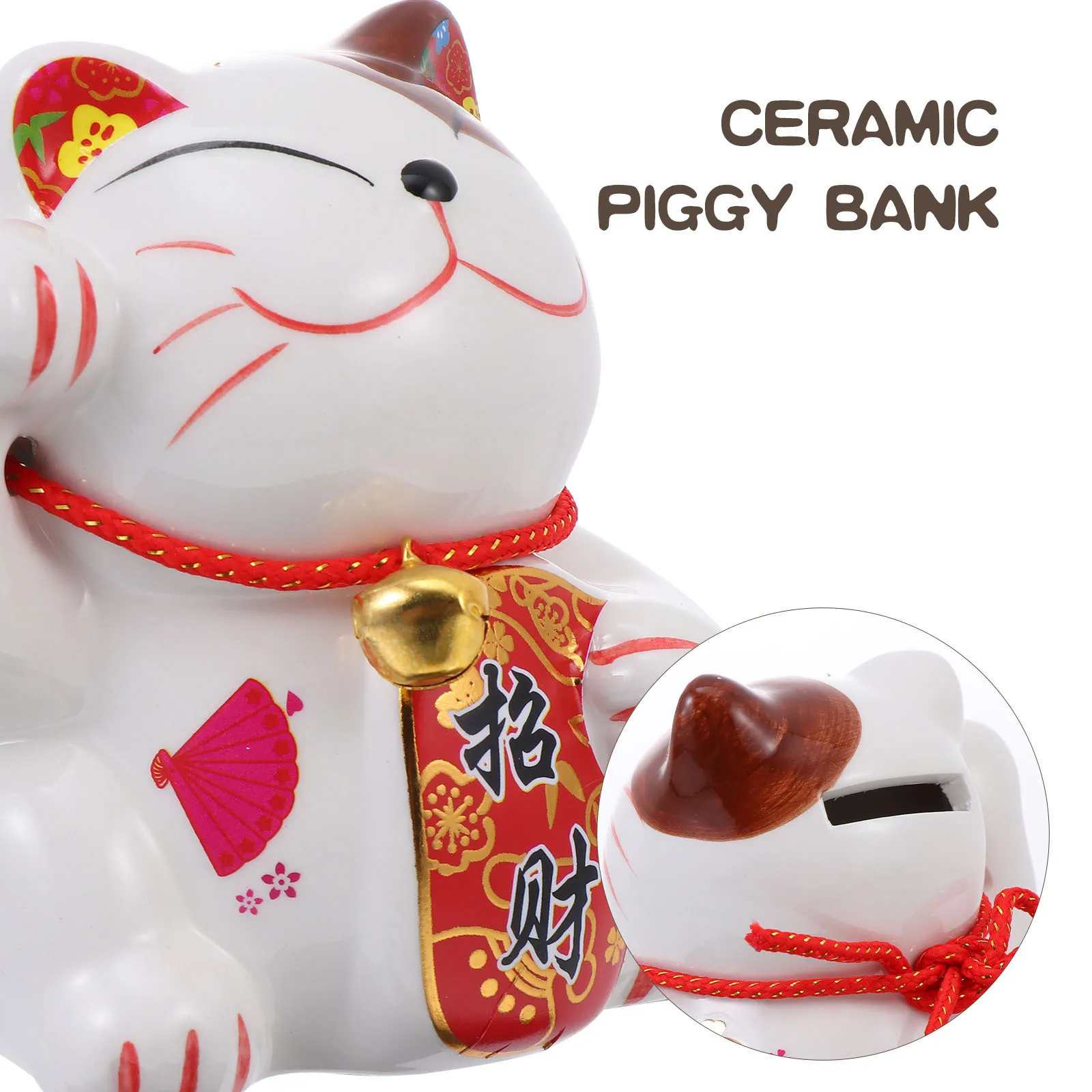 

1Pcs Ceramic Lucky Cat Coin Bank Money Storage Jar Colorful Storage Jar Small Change Container Household Craft Decor