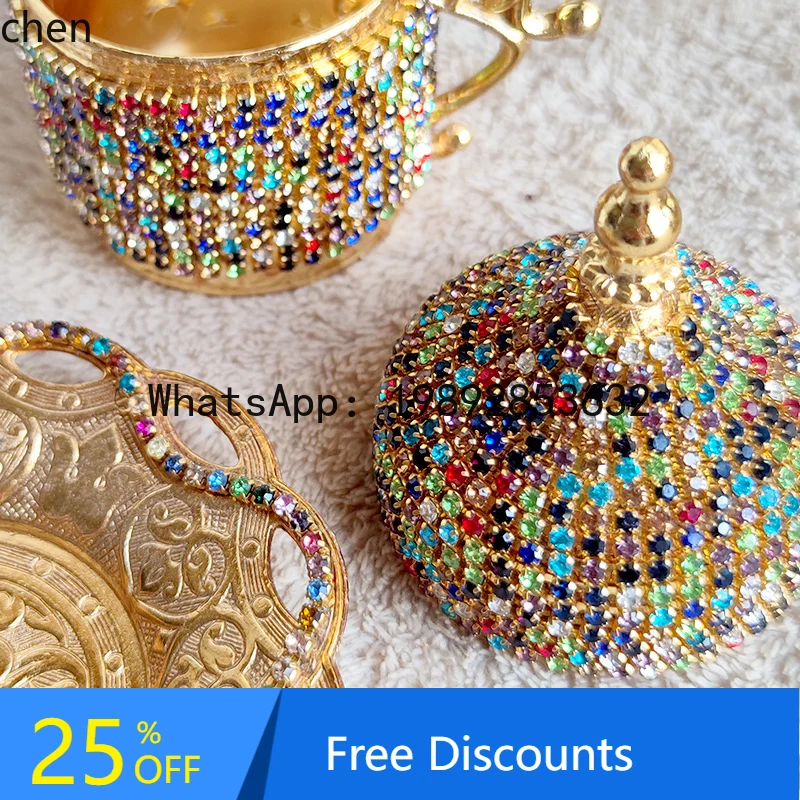 

coffee cup light luxury gold set palace hand brew concentrated cup with saucer