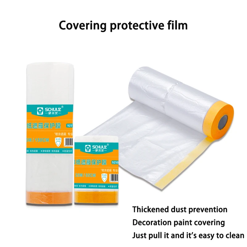 Paper Masking Protective Film Plastic Film Home Decoration Auto Repair Painting Dust-Proof Tape