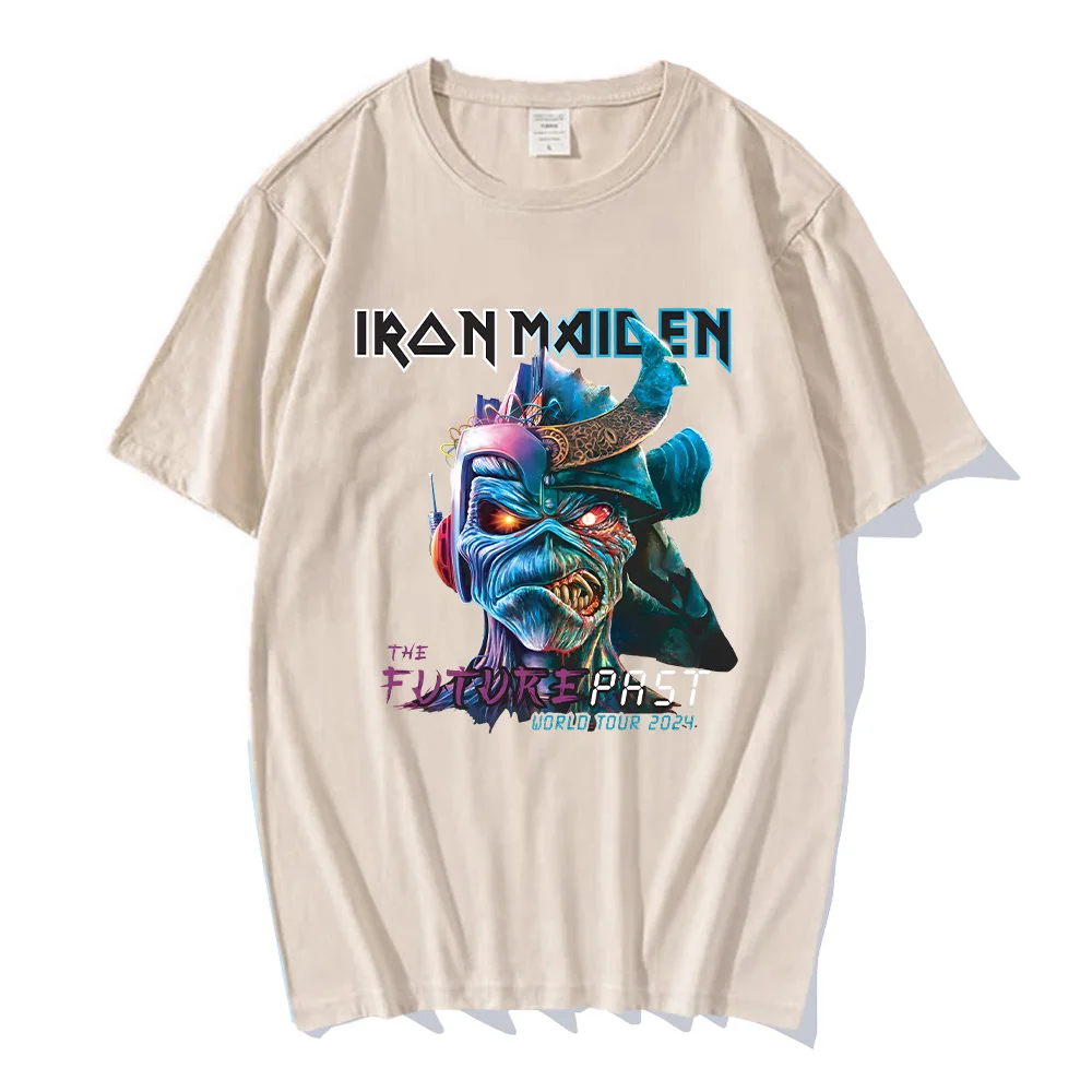 The Future Past World True 2024 T-shirts Iron-Maiden Tees High Quality Cotton T-shirts Oversized Sports Tops Unisex Streetwear