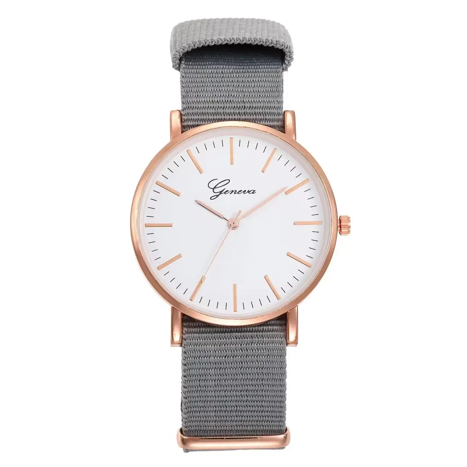 Unisex Classic Canvas Strap Watch, Moda Relógio De Pulso, Graduado Simples Quartz Watch